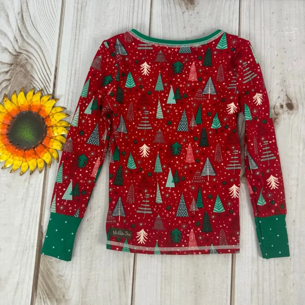 matilda jane holiday trees klara snug pajama‎ set 4T